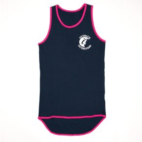 Outback Shearing Singlet Navy with Pink trim