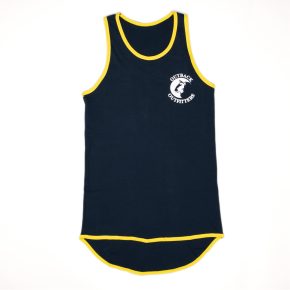 Outback Shearing Singlet Navy with Yellow trim